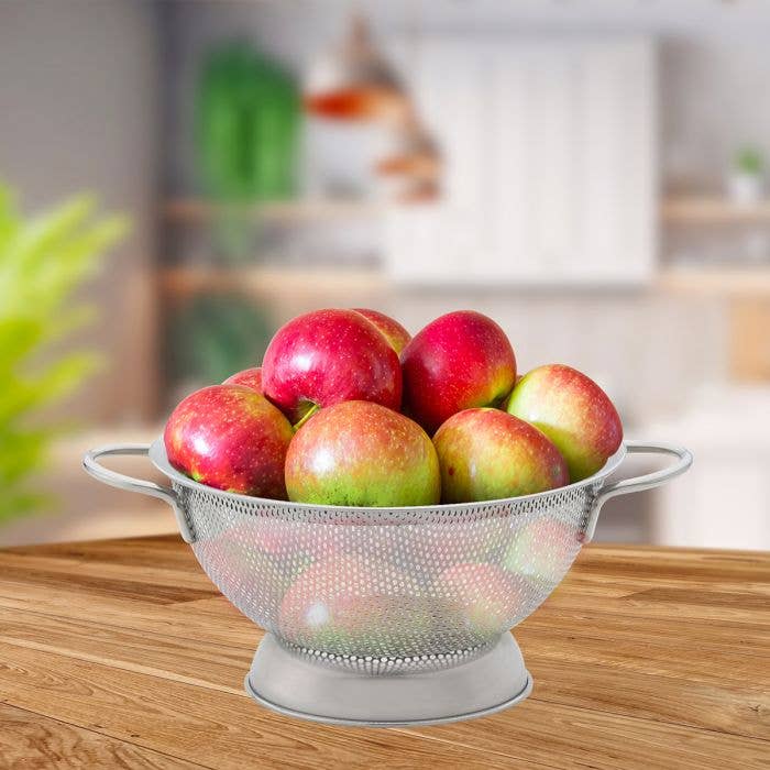 HIC Kitchen Perforated Colander With Handles, 10in