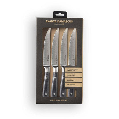 Avanta Damascus Fine Edge Steak Knife Set - 4 Piece