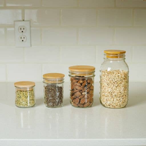 Bamboo Mason Jar Lids, 2 sizes (jars not included)