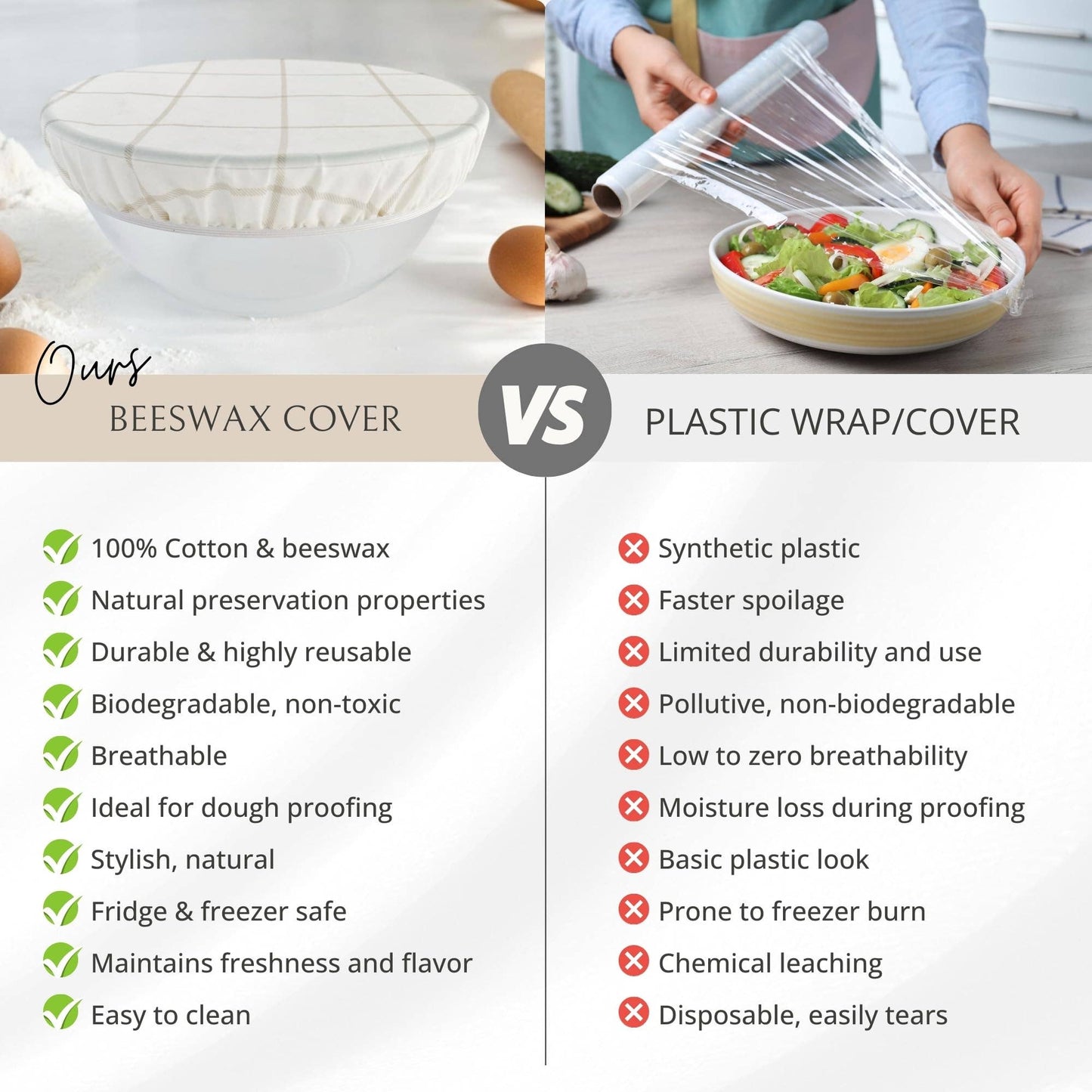 Nectar & Nest, Reusable Beeswax Bowl Covers for Bread Proofing