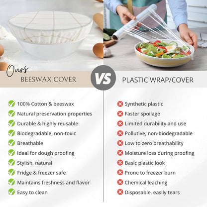 Nectar & Nest, Reusable Beeswax Bowl Covers for Bread Proofing