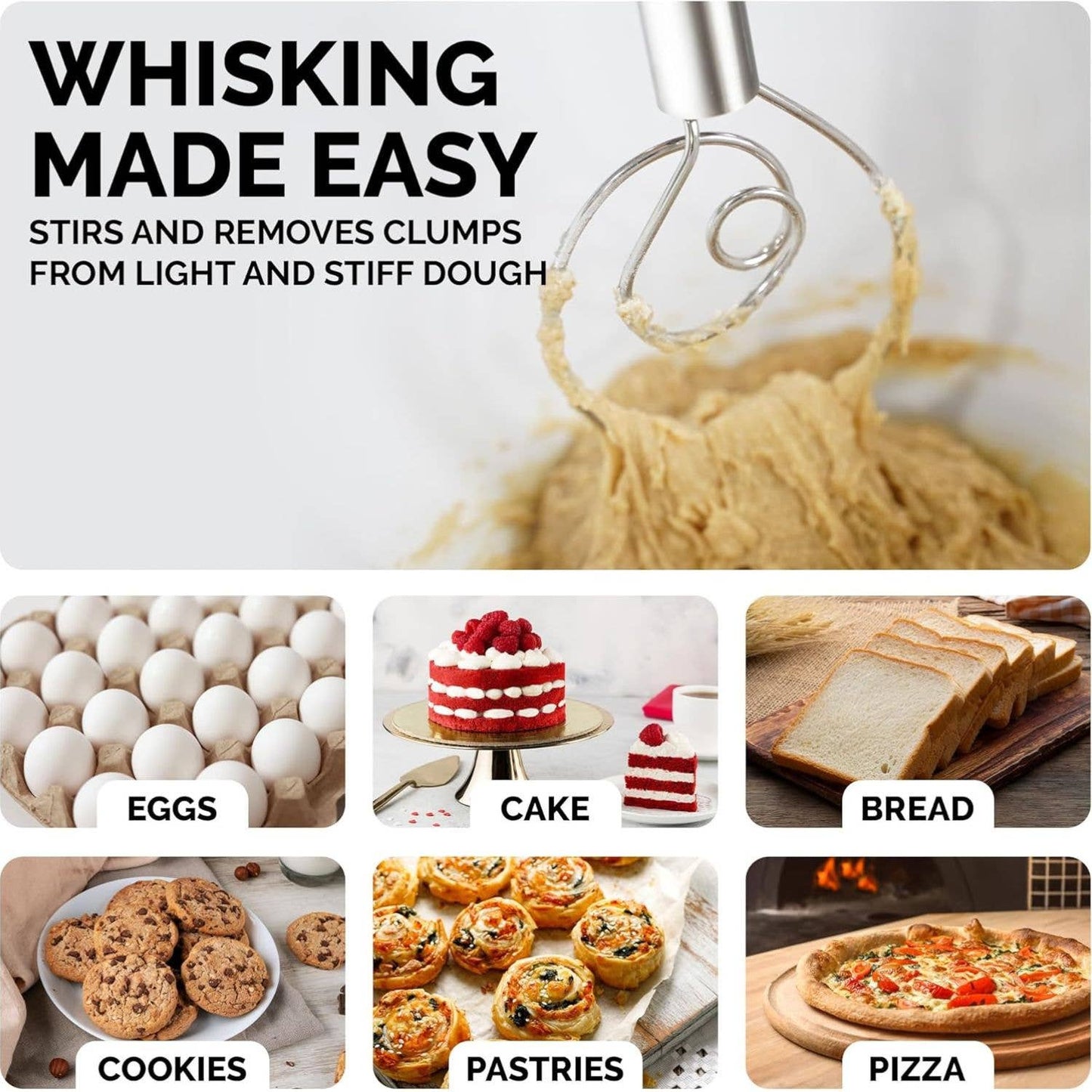 Zulay, Danish Dough Whisk Stainless Steel