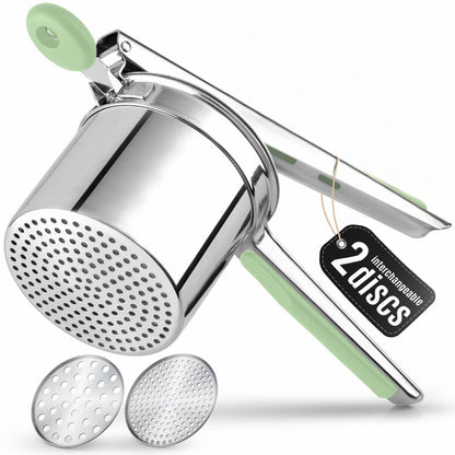 Zulay, 15oz Potato Ricer – Heavy-Duty Stainless Steel with 2 Discs