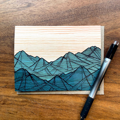 Red Umbrella, Stuart Range Greeting Card