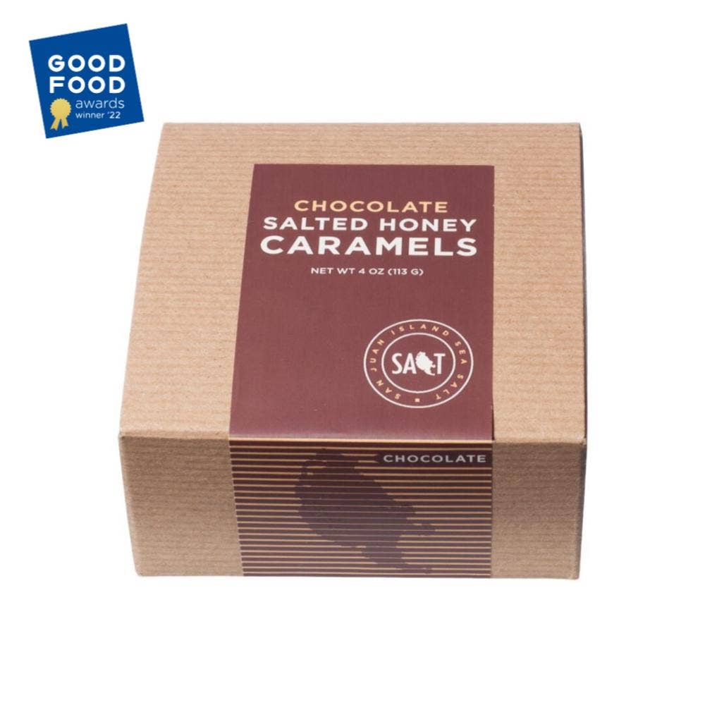 San Juan Island Sea Salt, Chocolate Salted Honey Caramels
