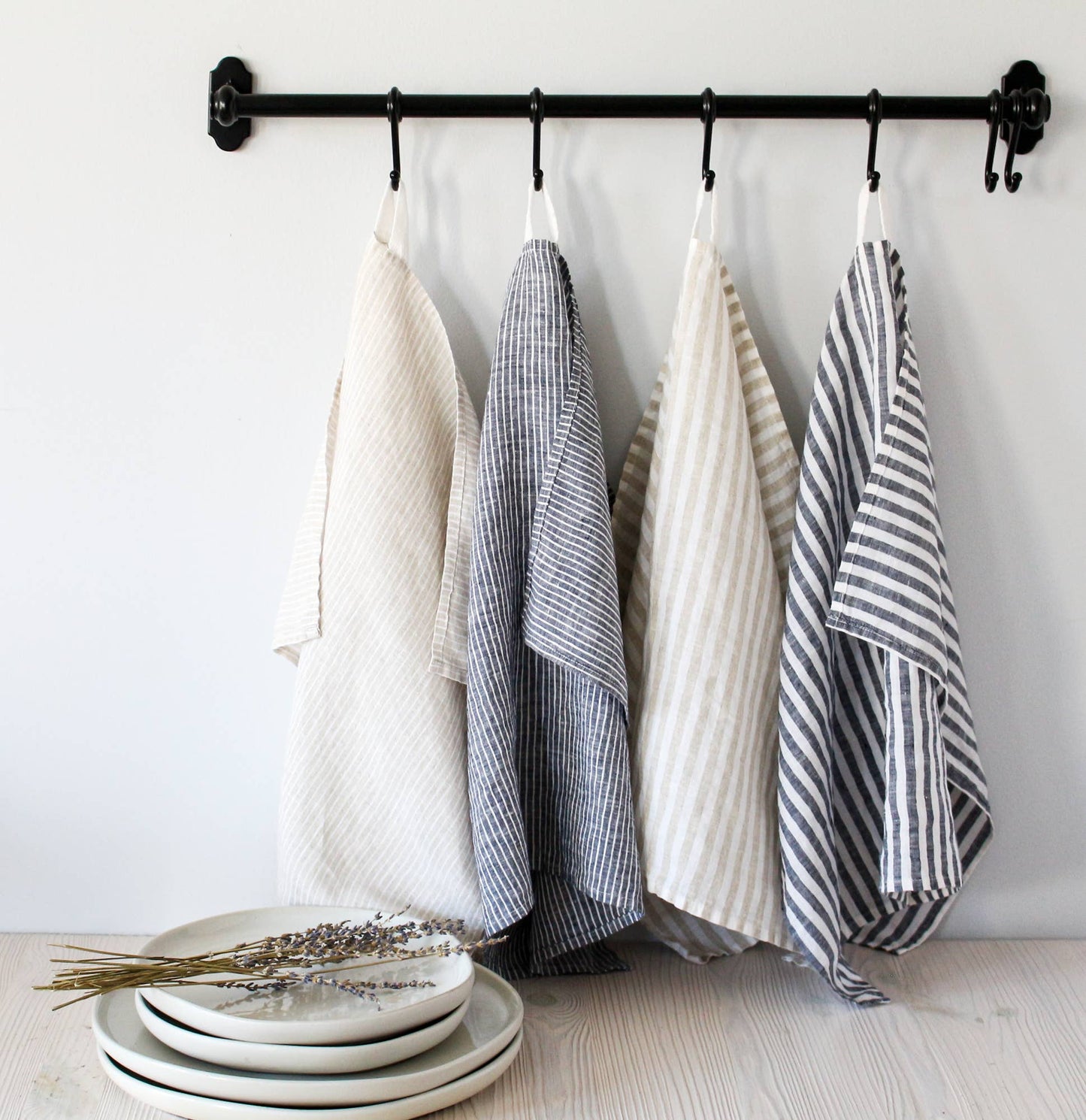Striped Linen Tea Towel, Set of 2