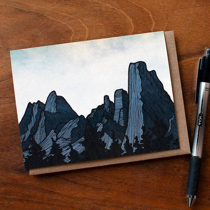 Red Umbrella, Spires Greeting Card