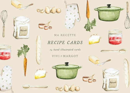 Vivi et Margot, Hand Illustrated Recipe Card Box Set 24