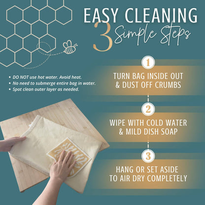 Nectar & Nest, Reusable Beeswax Bread Bags for Homemade Bread & Sourdough