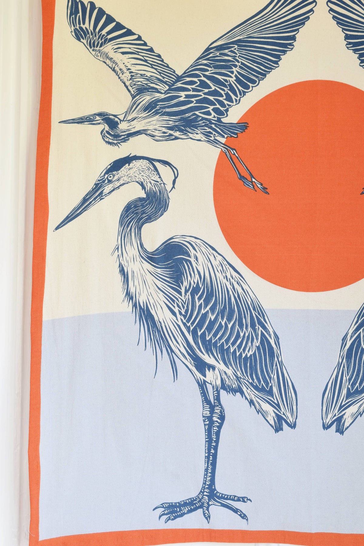 Hearth & Harrow, Blue Heron Tea Towel - Organic Cotton 30" x 30"