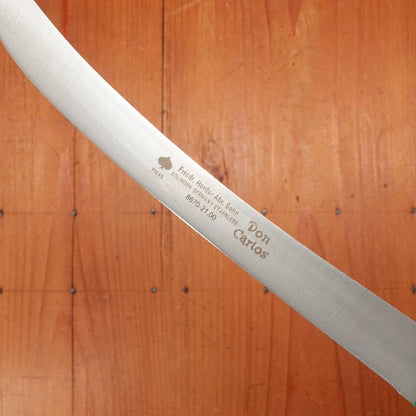 Friedr Herder, Don Carlos - Bullnose Curved Fillet Knife, semi flex, with a green plastic ergonomic handle
