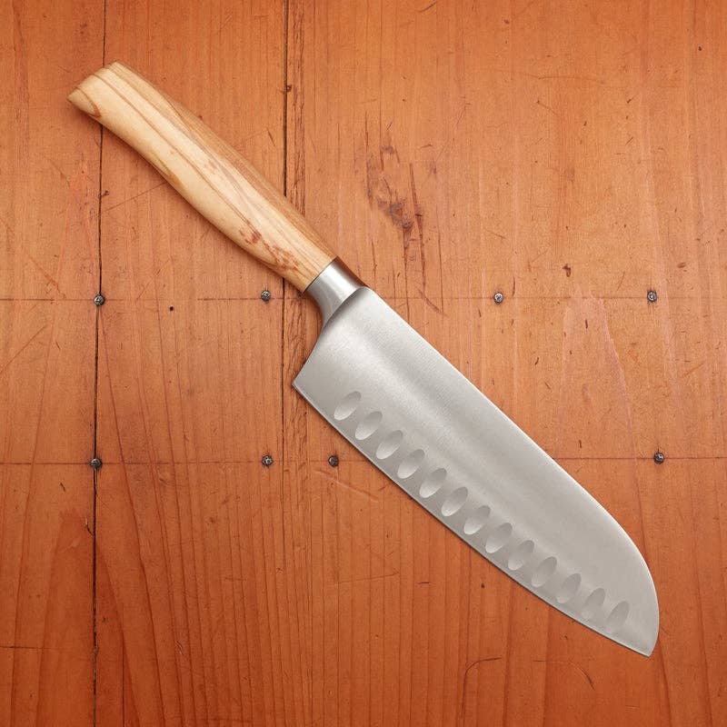 F. Herder Santoku Knife, with olive wood handle
