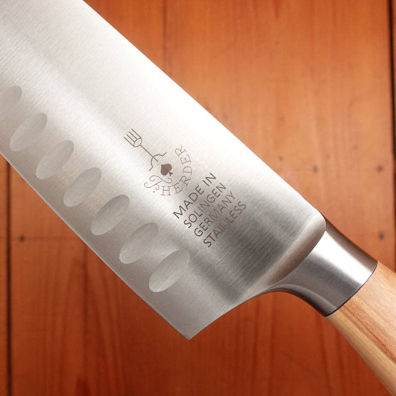 F. Herder Santoku Knife, with olive wood handle