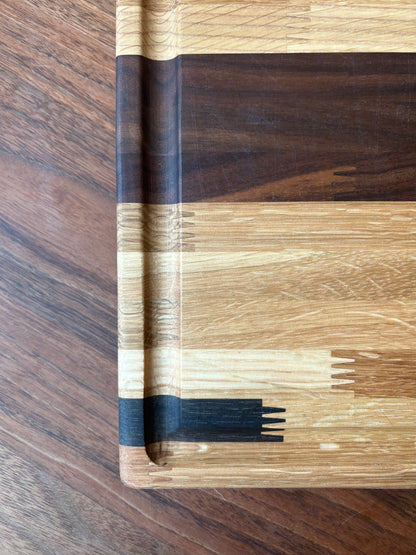 TKSM - Edge Grain Cutting Board Hardwood Blend, 18x12x1.25