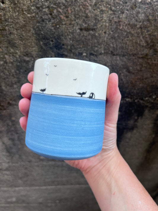 Downing Pottery Cup (no handle) - Tall, Orca
