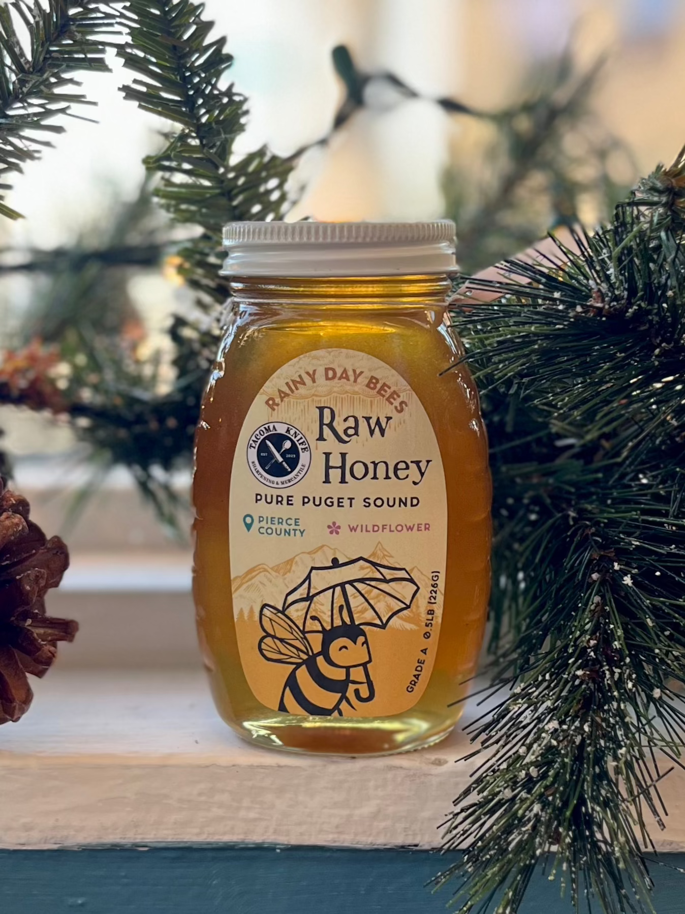 Rainy Day Bees Pure Puget Sound Honey, 8oz
