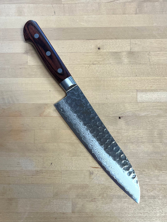 Ittetsu, VG10 Hammered Damascus 180mm Santoku (IWC102)