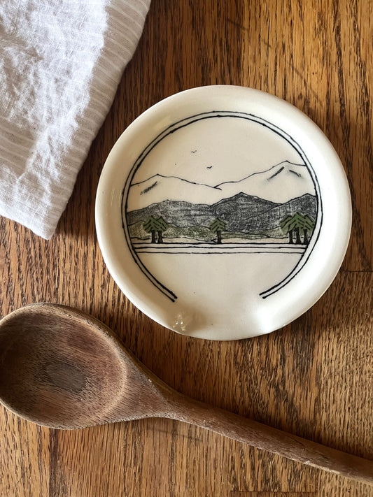 Downing Pottery Spoon Rest - Mountainscape