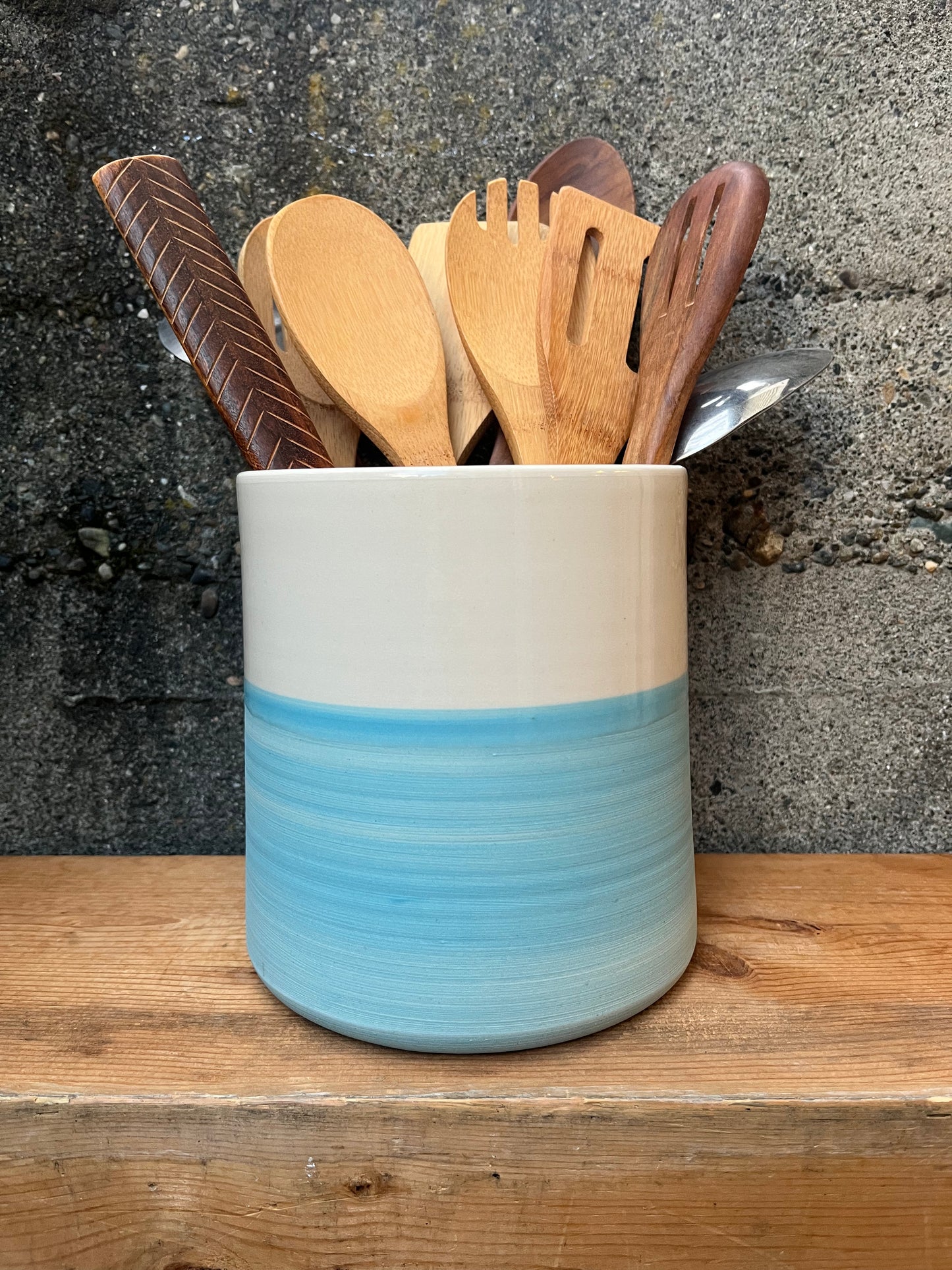 Downing Pottery Utensil Holder - Color Block