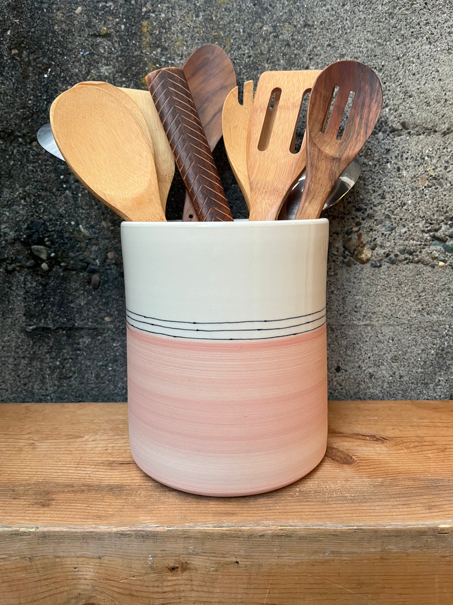 Downing Pottery Utensil Holder - Color Block