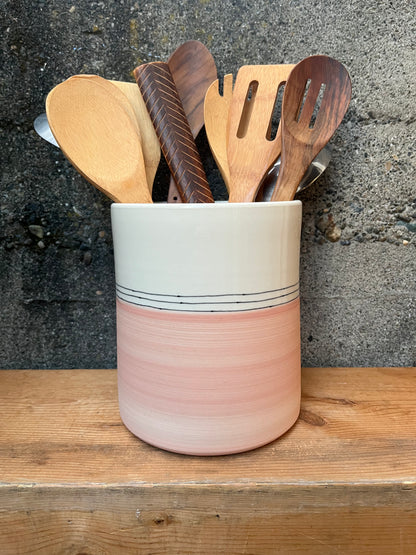 Downing Pottery Utensil Holder - Color Block