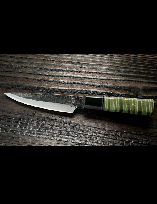 Showalter Smithing, Cascade Collection Petty with Green Curly Maple Handle