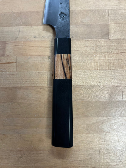 Showalter Smithing, Cascade Collection Coffee Etched 6" Petty Black with Richlite & Spalted Maple handle
