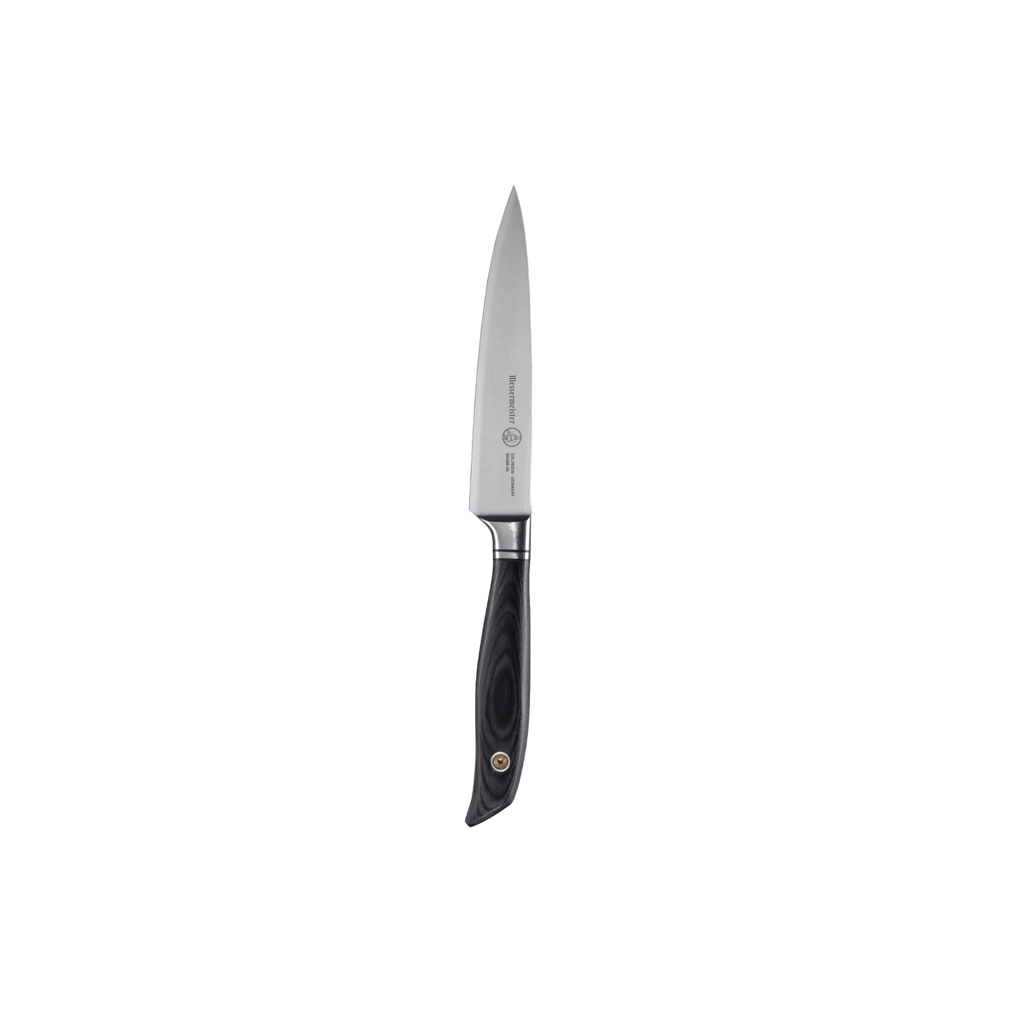 Knife with a black wood handle