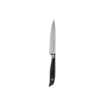 Knife with a black wood handle