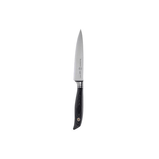 Knife with a black wood handle