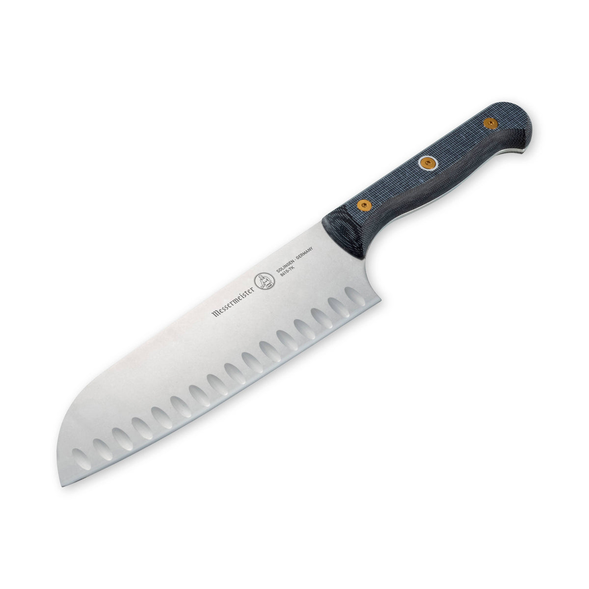 Messermeister Custom Santoku on white  background