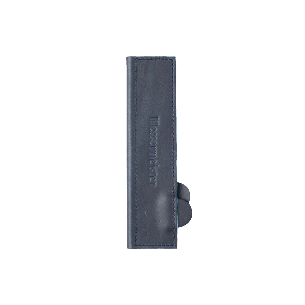 Black leather knife guard on a white background