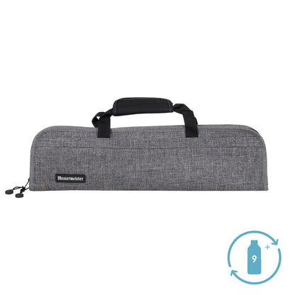 Gray knife bag with black handle on a white background