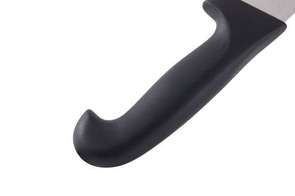 Close-up of a knife handle on a white background