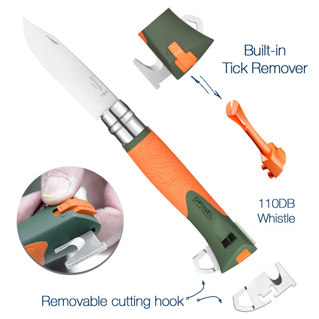 Orange Opinel No. 12 Knife features.
