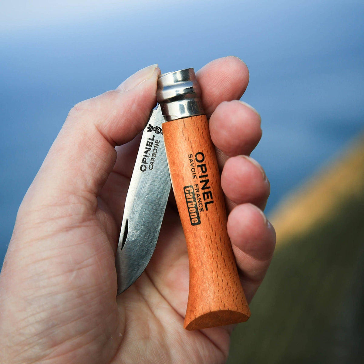 Opinel No 8 knife in someone's hand