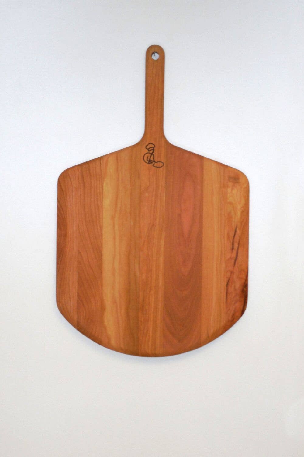 wood pizza peel on a white background