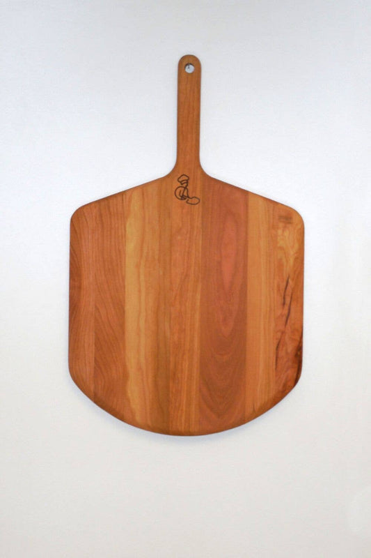 wood pizza peel on a white background