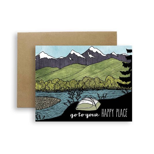 Red Umbrella, , Happy Camper Greeting Card