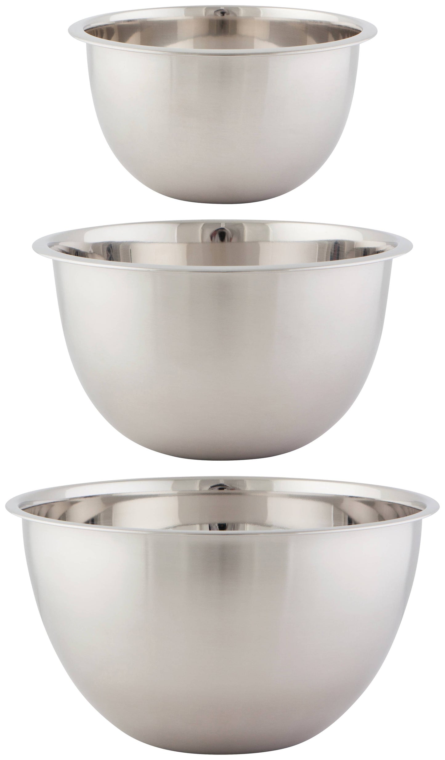 Mixing Bowls, Stainless Steel - Set of 3