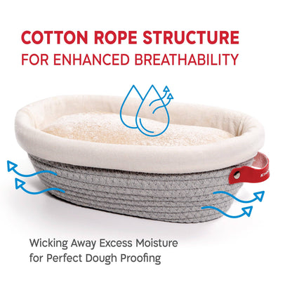 KneadAce - Oval & Round Cotton Rope Proofing Baskets
