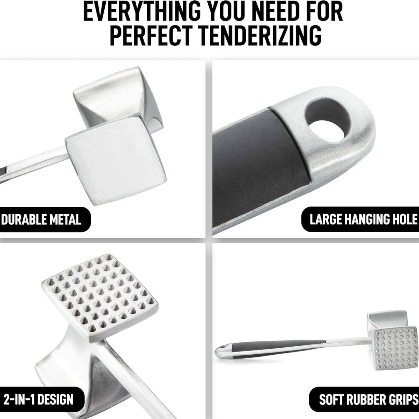 Zulay, Dual Sided Heavy Duty Meat Hammer Tenderizer