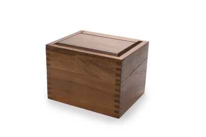 Ironwood, Acacia Recipe Box, 2 Compartment - 7"x 6"x 5.5"