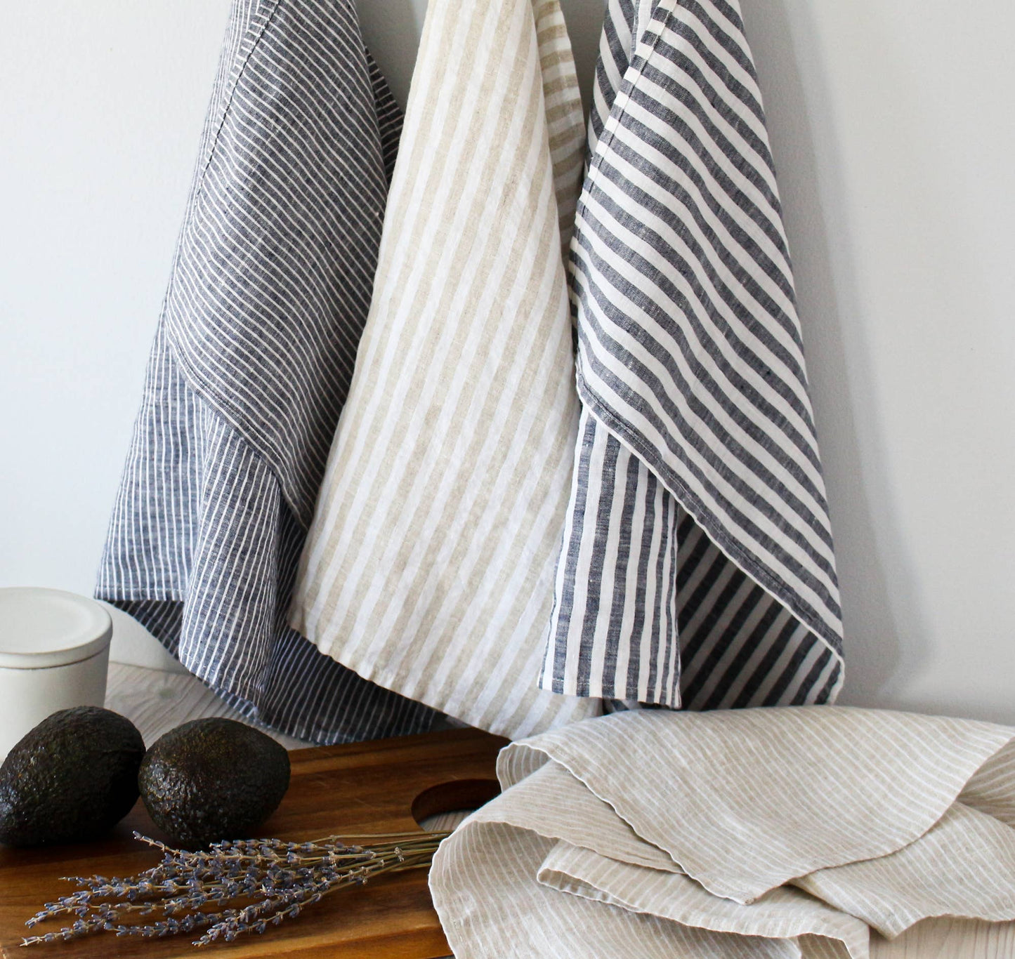 Striped Linen Tea Towel, Set of 2