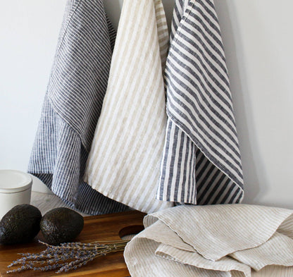 Striped Linen Tea Towel, Set of 2
