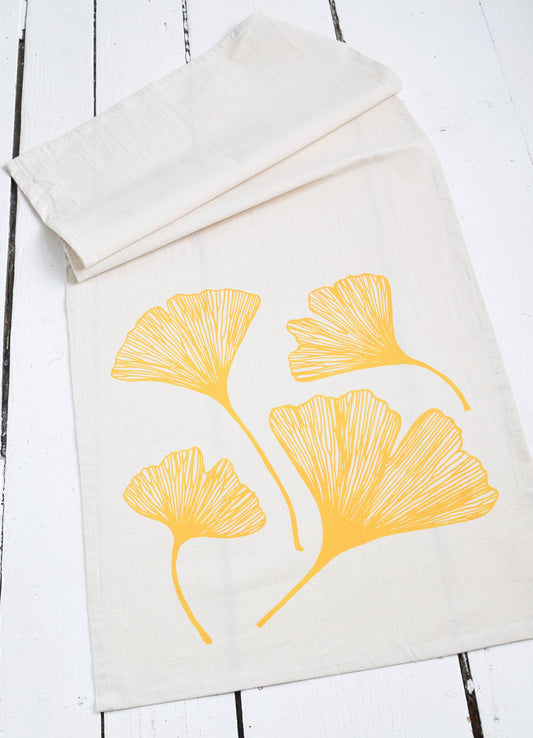 Ginkgo Leaf Tea Towel in Yellow