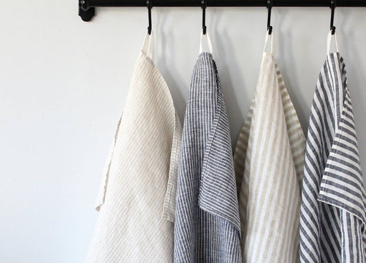 Striped Linen Tea Towel, Set of 2