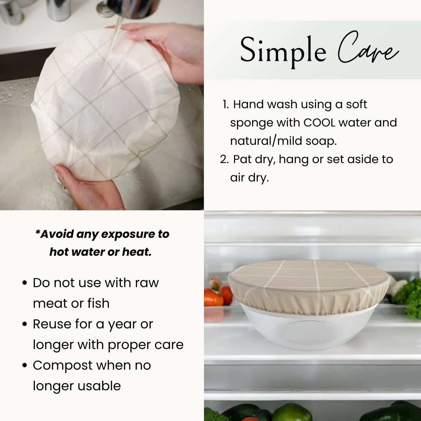 Nectar & Nest, Reusable Beeswax Bowl Covers for Bread Proofing