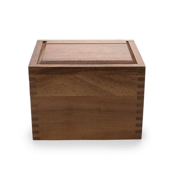 Ironwood, Acacia Recipe Box, 2 Compartment - 7"x 6"x 5.5"