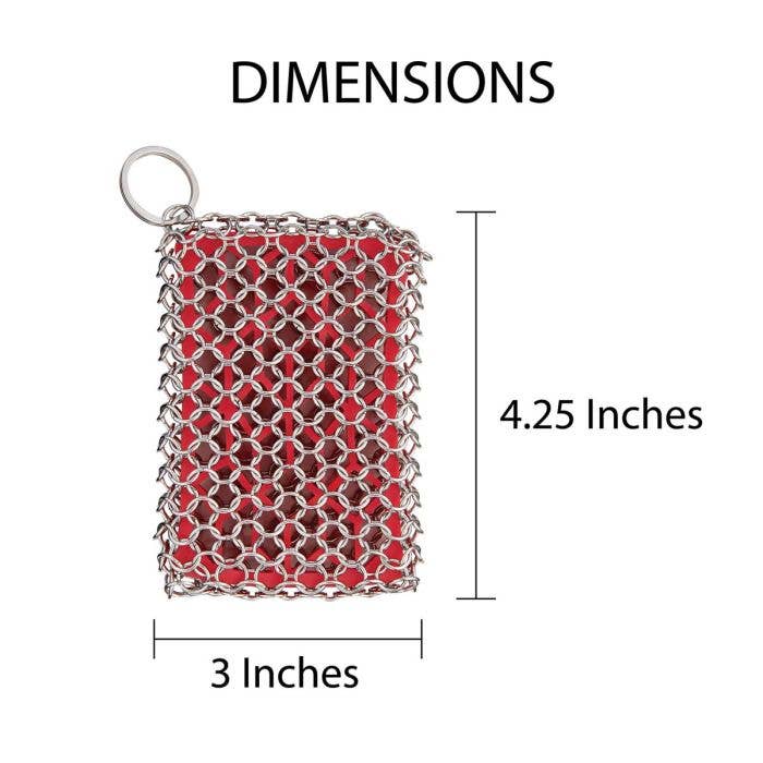 Chainmail Cast Iron Scrubber with Silicone Core